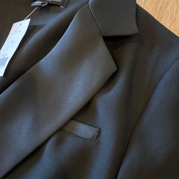 Banana Republic Jumpsuit Womens Size 4 Black Tuxedo Blazer Long Sleeve - Picture 5 of 7